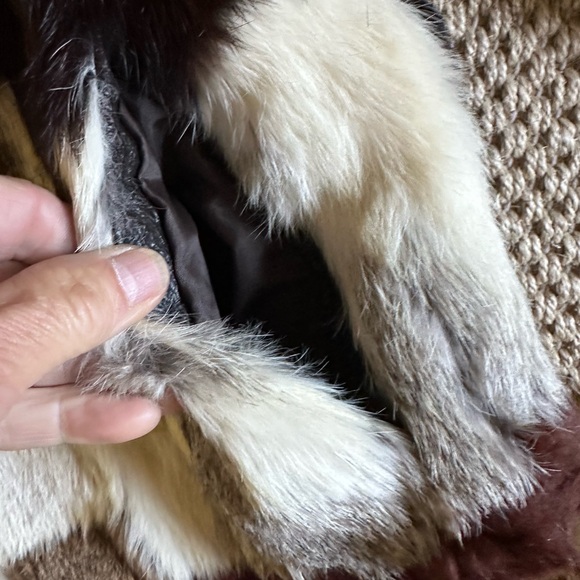 Vintage 1970 Patchwork French Rabbit Fur Jacket Coat SZ 13 14 K&H Furmoste - Picture 12 of 16